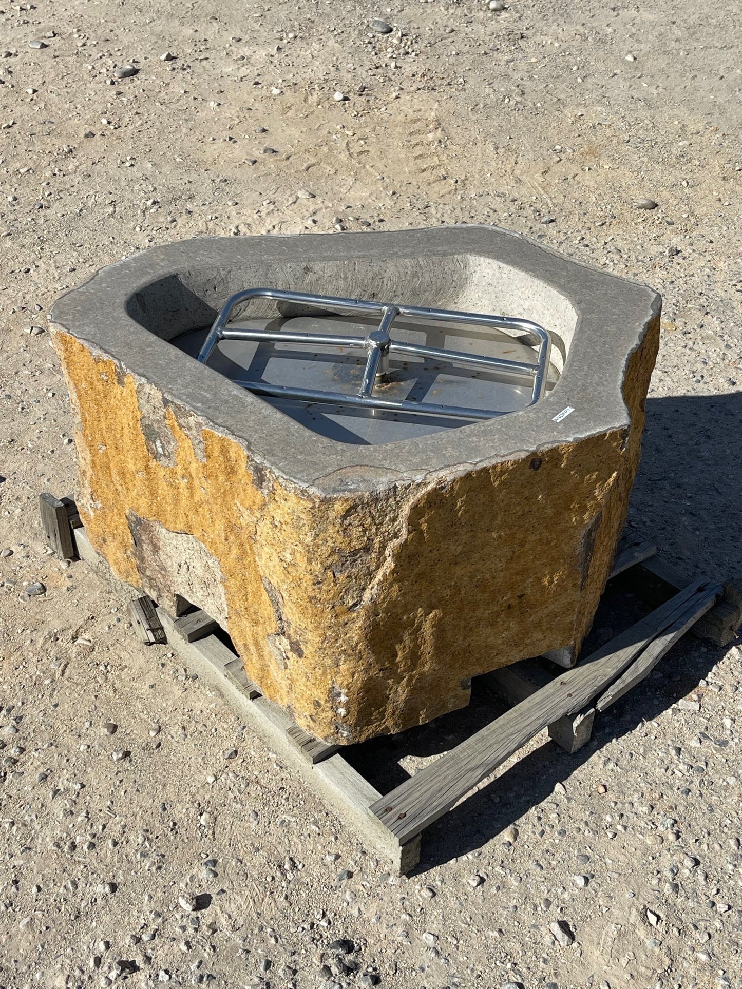 real stone propane or natural gas burning fire pit from Impact imports in Boise, Idaho