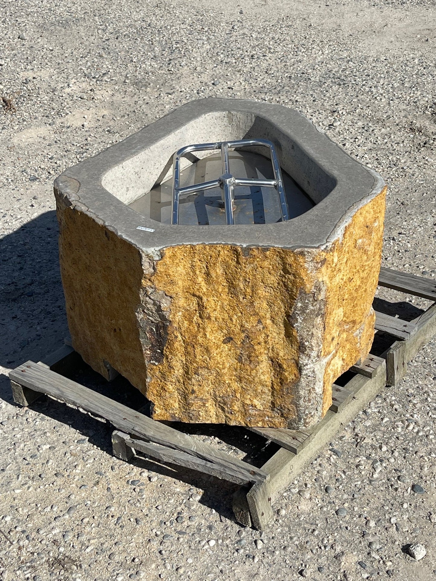 real stone propane or natural gas burning fire pit from Impact imports in Boise, Idaho