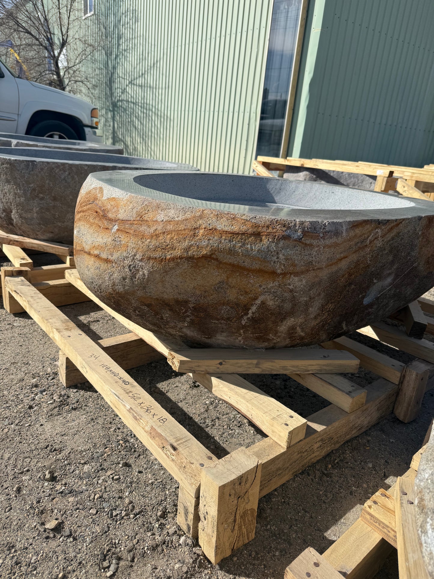 Natural Stone / Real River Boulder Gas Fire Pit (24 to Choose from)