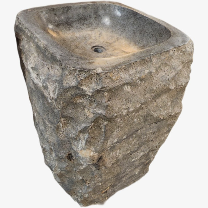 FREESTANDING PEDESTAL SINKS MADE FROM NATURAL STONE GRANITE, ANDESITE AND PETRIFIED WOOD
