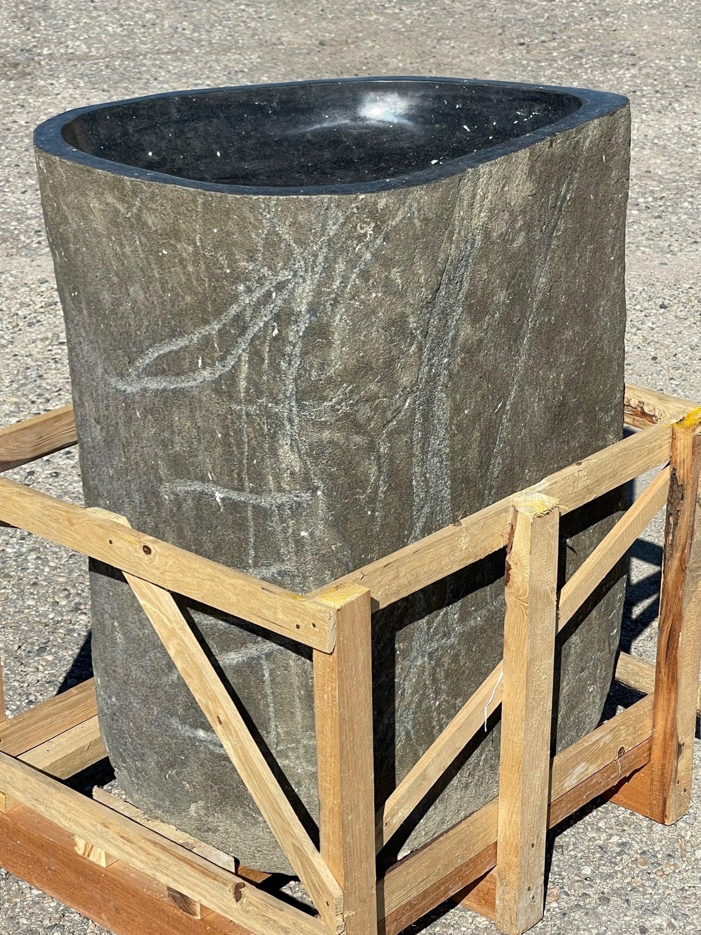 Andesite Stone Pedestal Sink, APED1 - Impact Imports