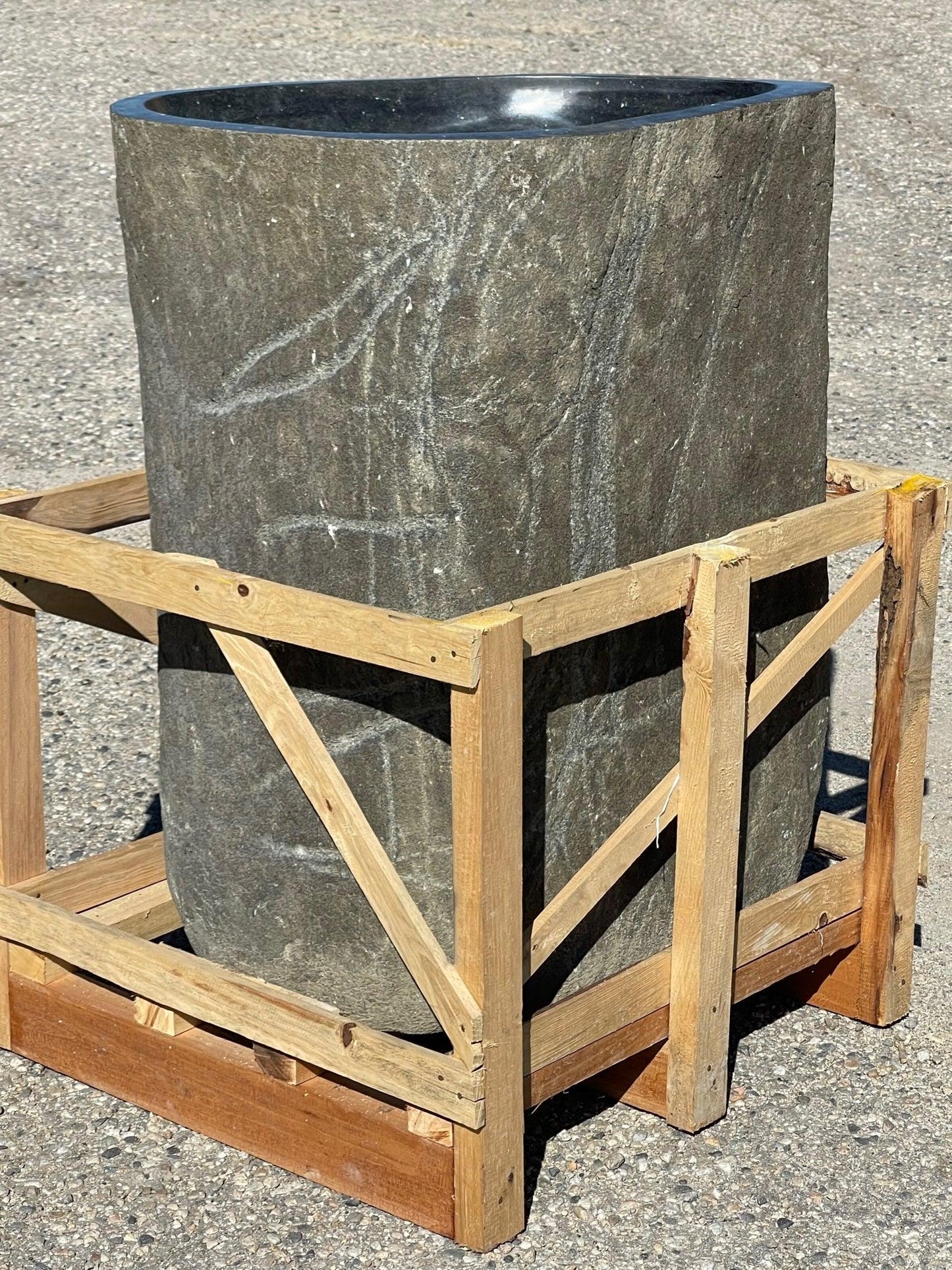 Andesite Stone Pedestal Sink, APED1 - Impact Imports