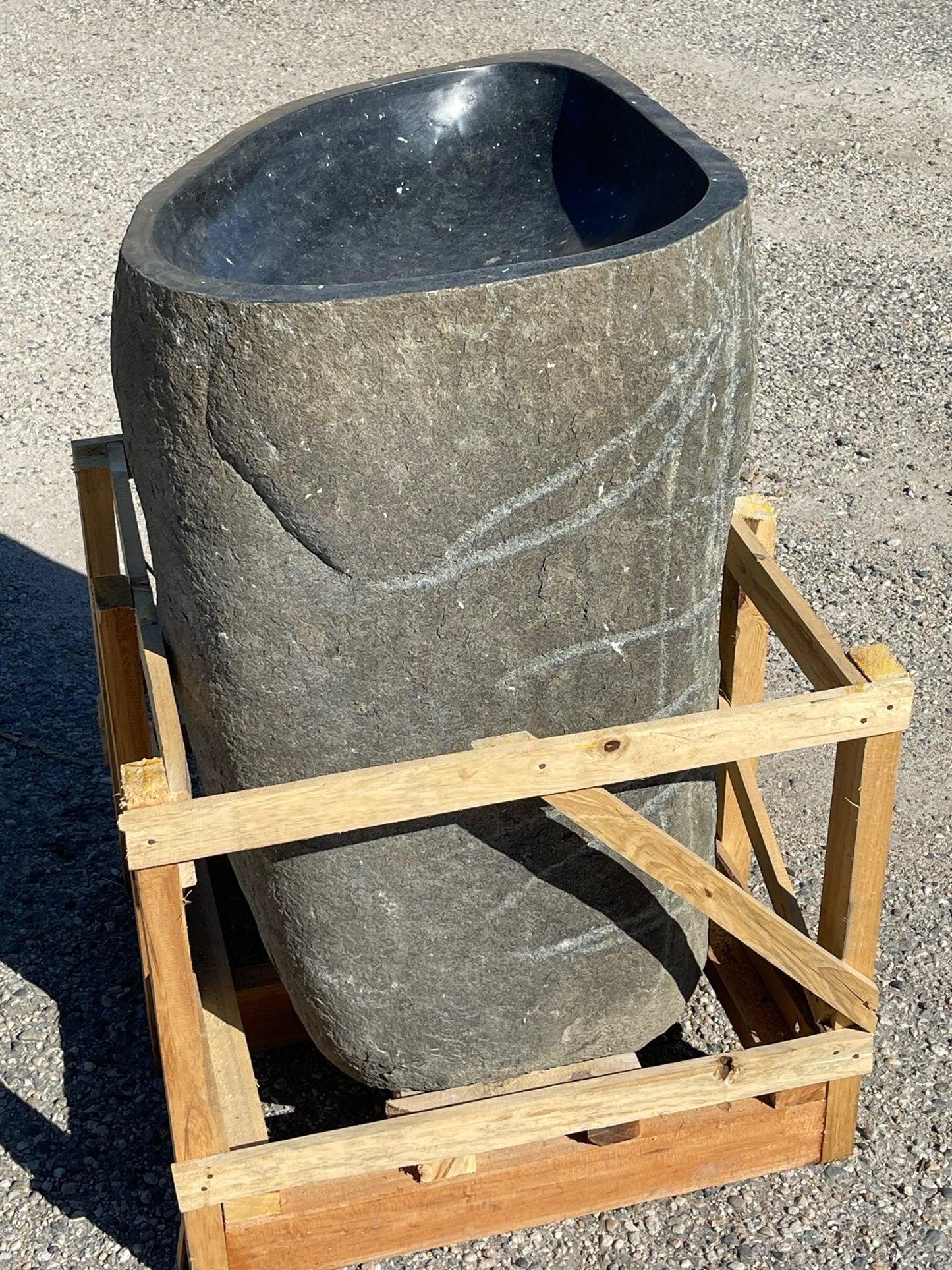 Andesite Stone Pedestal Sink, APED1 - Impact Imports