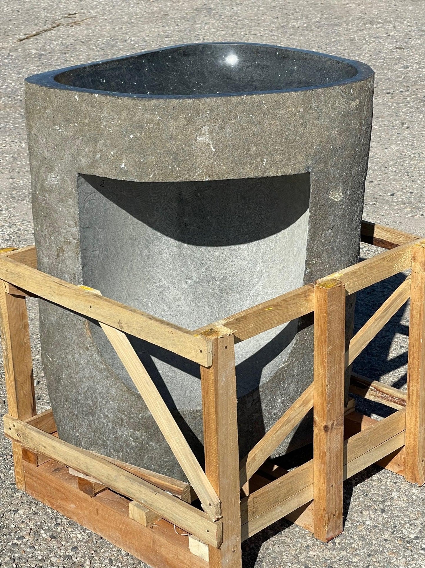 Andesite Stone Pedestal Sink, APED1 - Impact Imports