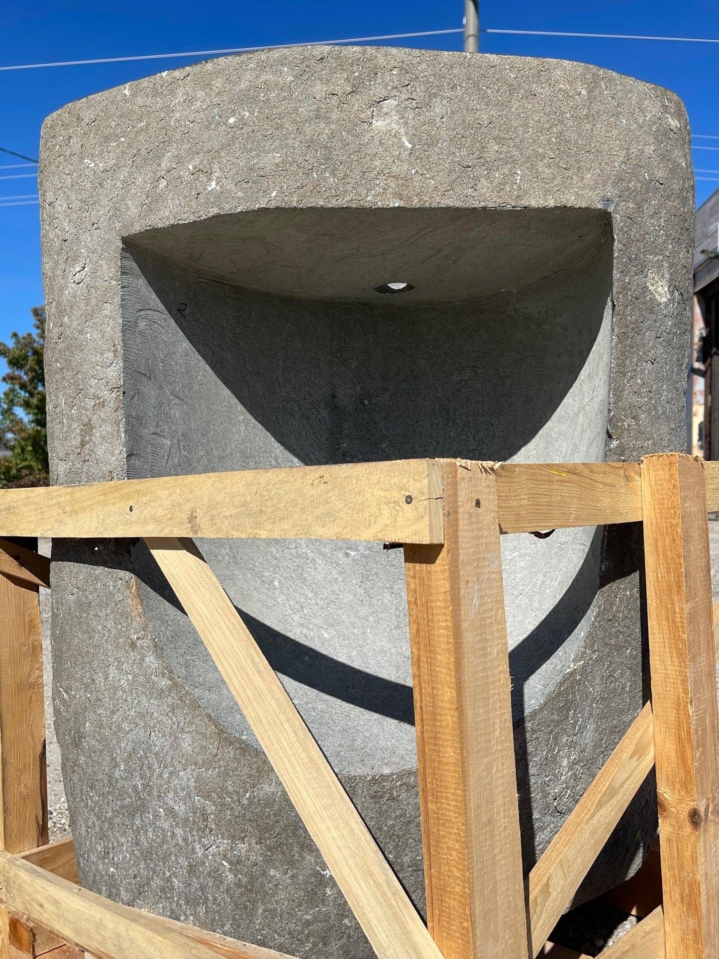 Andesite Stone Pedestal Sink, APED1 - Impact Imports