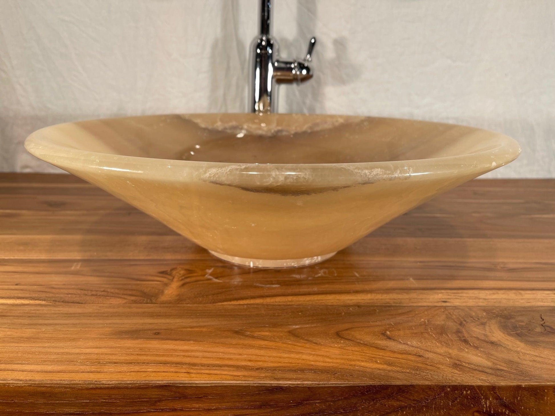 Dark Honey Onyx Stone Vessel Sink, Contemporary, FHO1 - Impact Imports