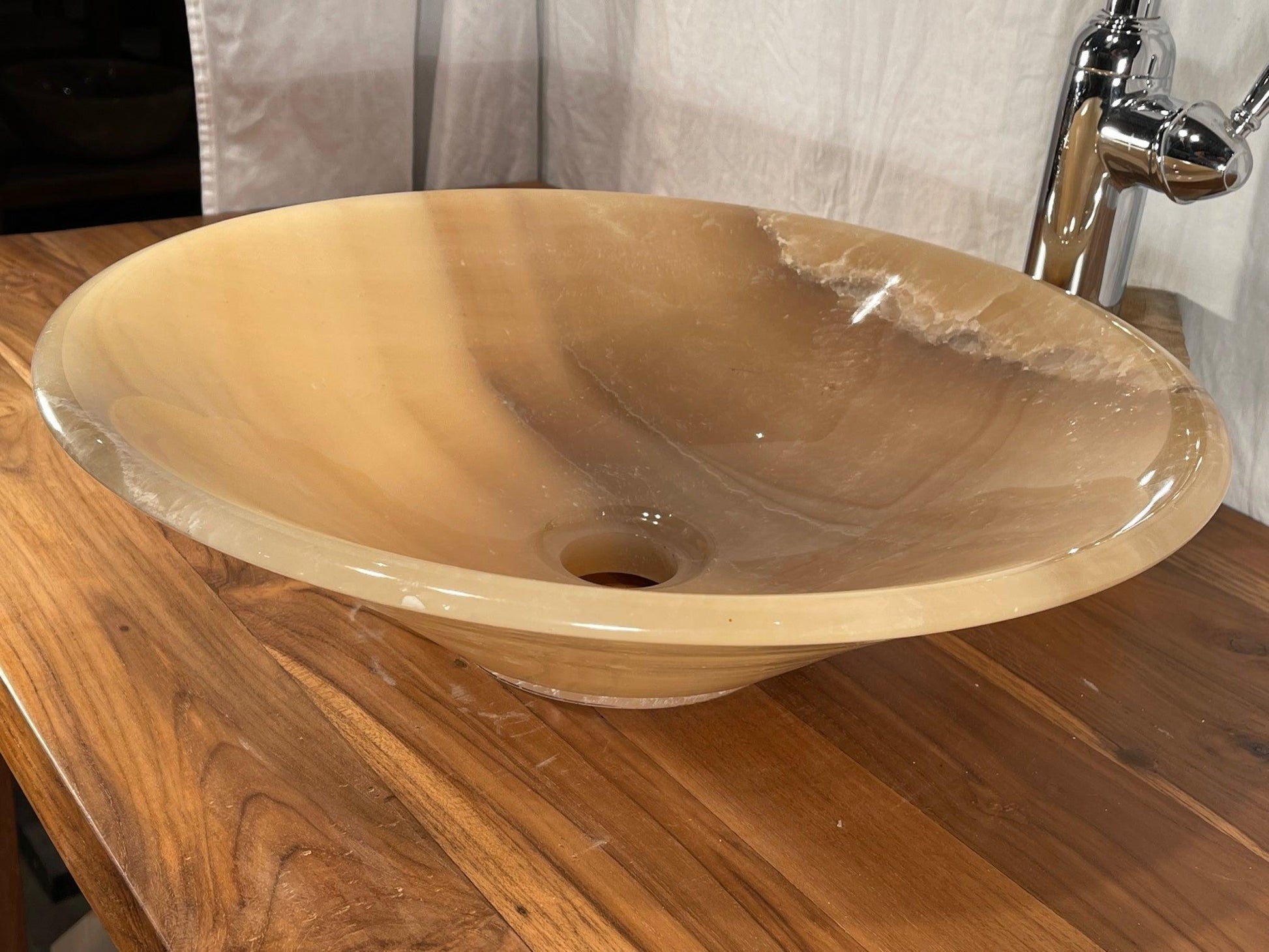 Dark Honey Onyx Stone Vessel Sink, Contemporary, FHO1 - Impact Imports