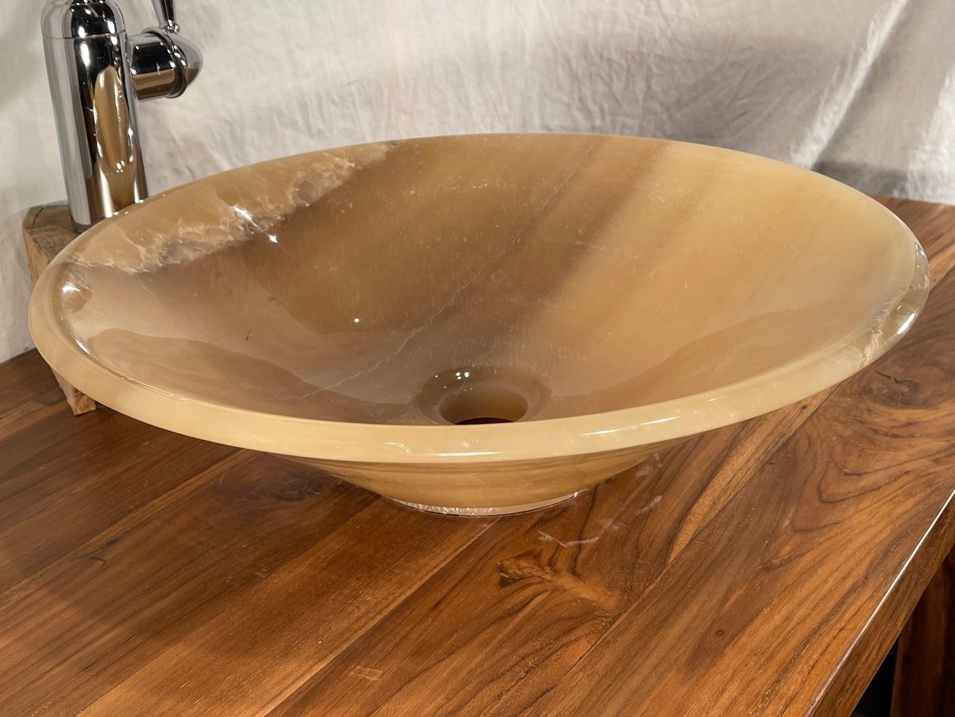 Dark Honey Onyx Stone Vessel Sink, Contemporary, FHO1 - Impact Imports