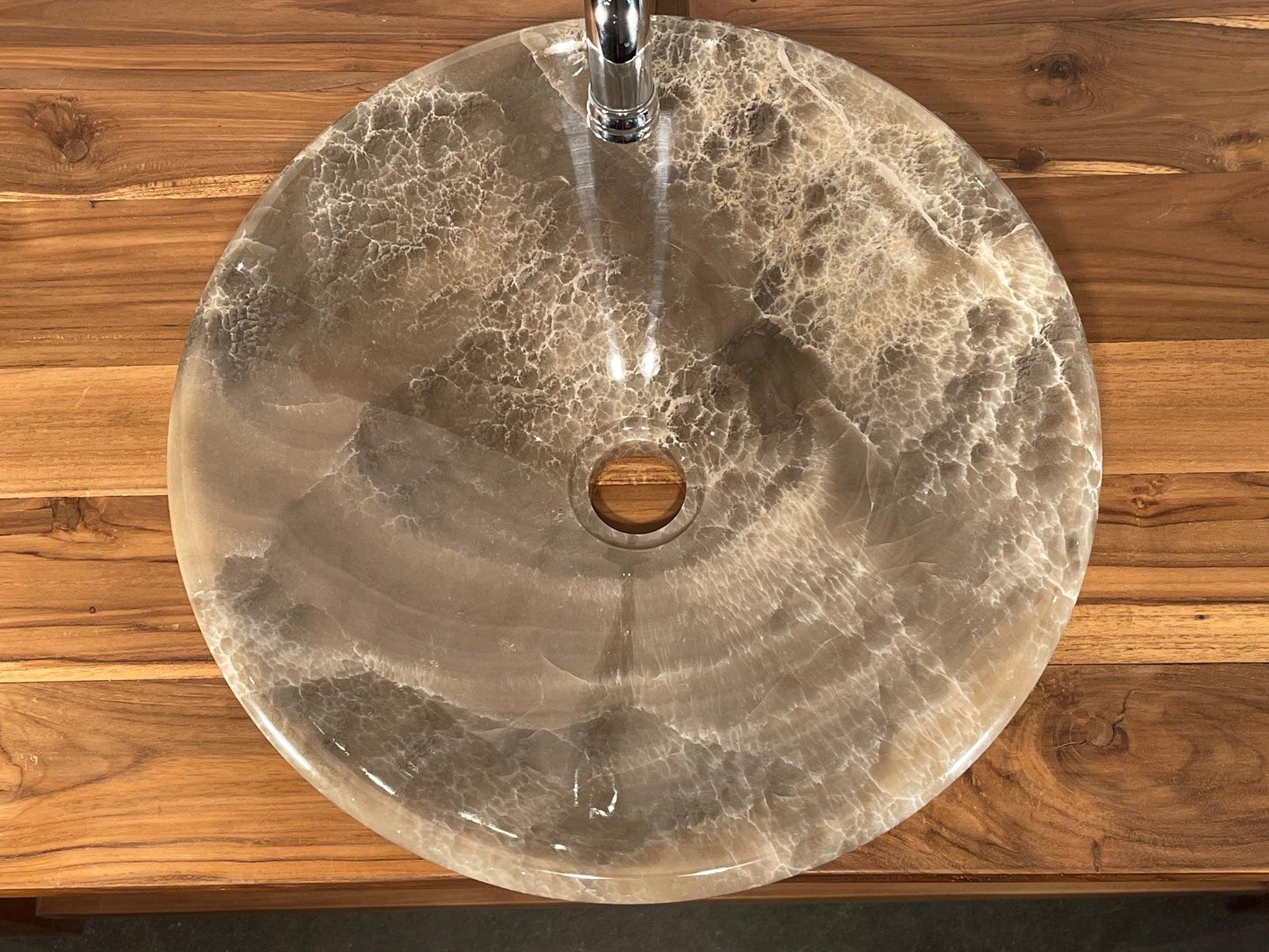 Mixed Gray Onyx Vessel Sink, Tapered, FMGO1 - Impact Imports