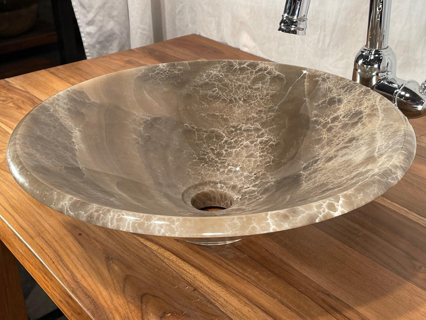 Mixed Gray Onyx Vessel Sink, Tapered, FMGO1 - Impact Imports