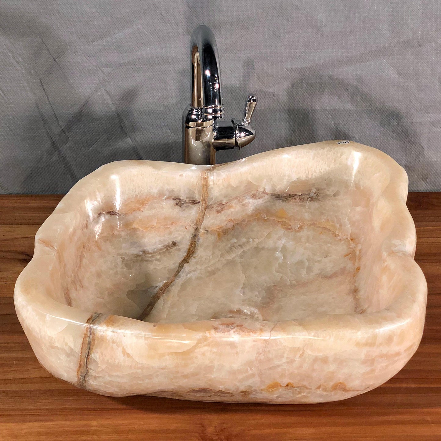 Mixed Honey Onyx Stone Vessel Sink, Organic Shape, MHO1 - Impact Imports