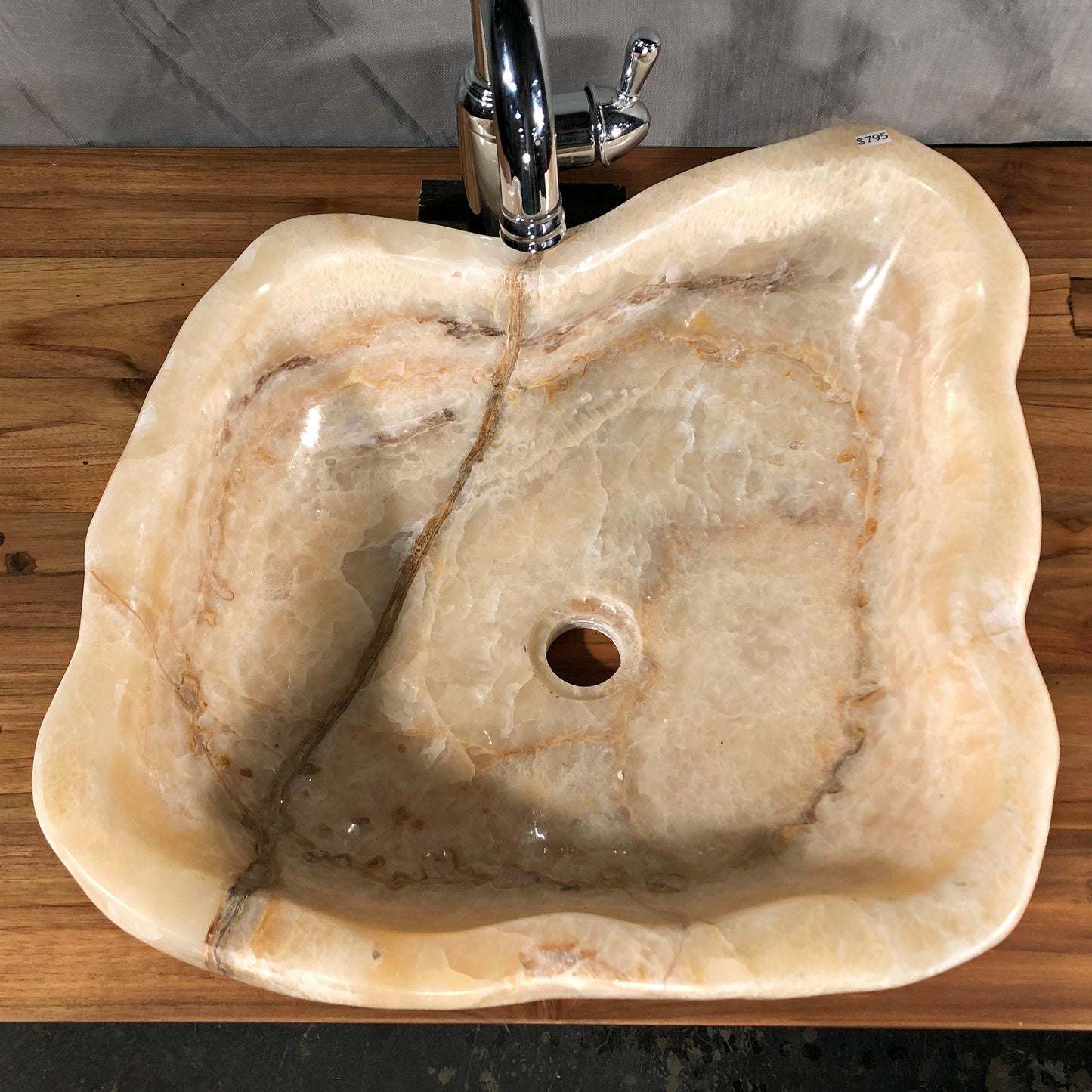 Mixed Honey Onyx Stone Vessel Sink, Organic Shape, MHO1 - Impact Imports