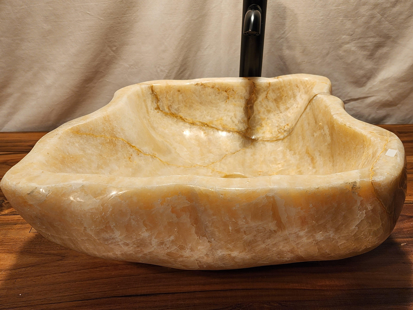 Mixed Honey Onyx Stone Vessel Sink, Organic Shape, MHO2 - Impact Imports