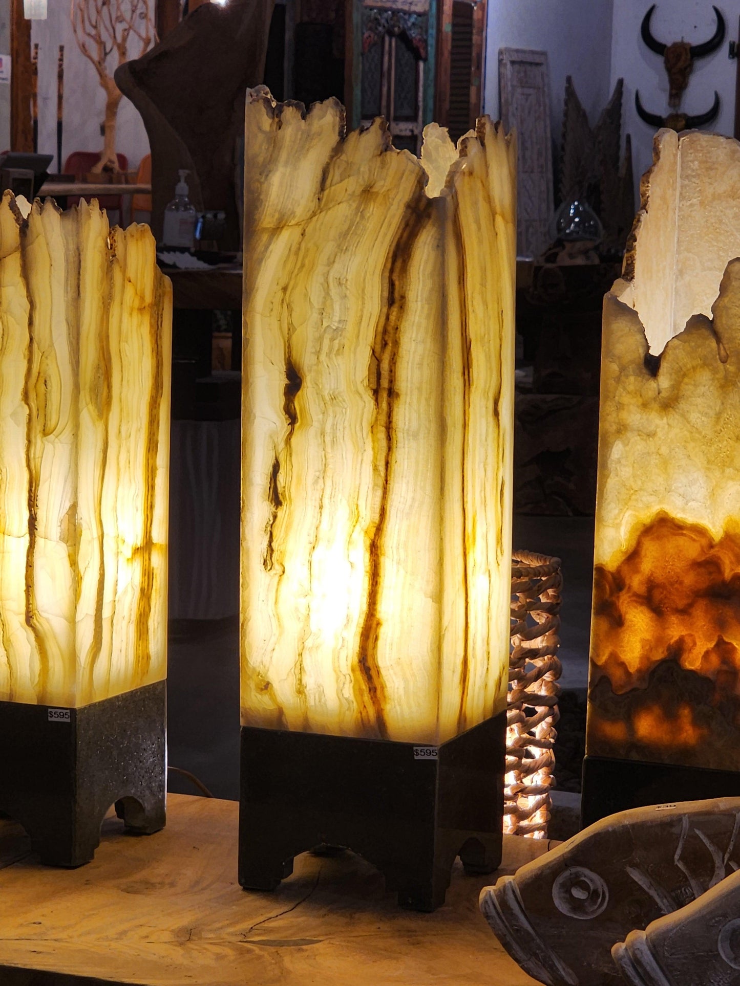 Natural Onyx Stone Lamp - OL3 - Impact Imports