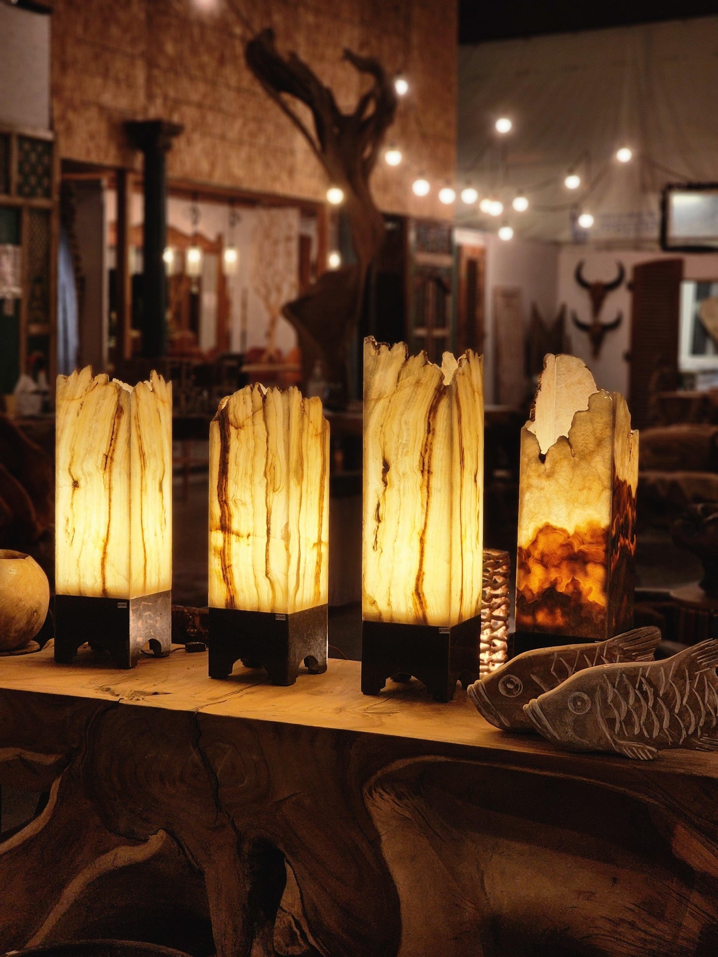 Natural Onyx Stone Lamp - OL3 - Impact Imports