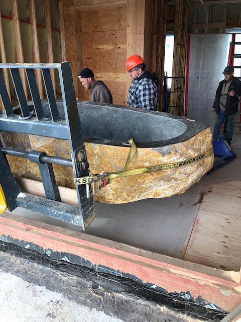 Natural Stone Bathtub Installations - Impact Imports
