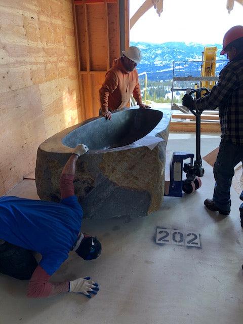Natural Stone Bathtub Installations - Impact Imports
