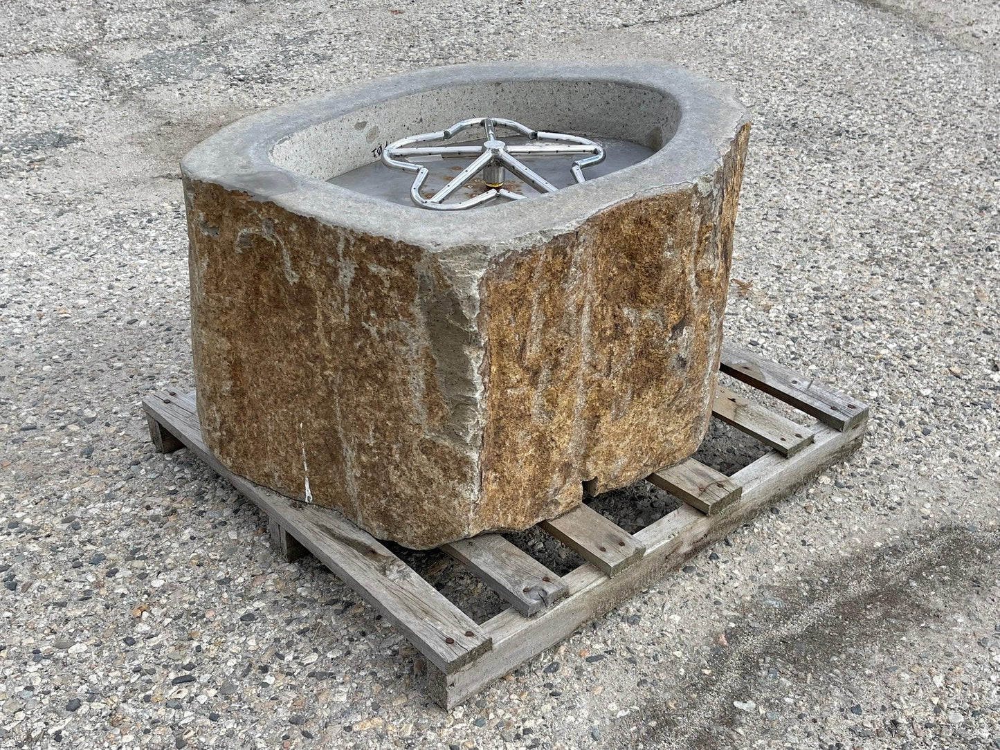 Natural Stone Gas Fire Pit, Andesite / Basalt - ANDFP01 - Impact Imports