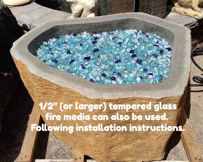 Natural Stone Gas Fire Pit, Andesite / Basalt - ANDFP02 - Impact Imports