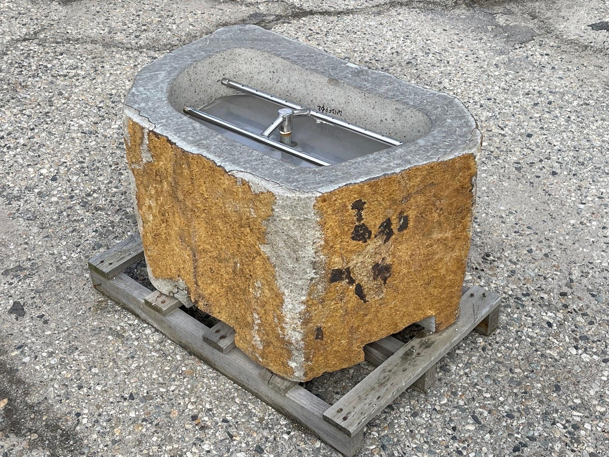 Natural Stone Gas Fire Pit, Andesite / Basalt - ANDFP02 - Impact Imports