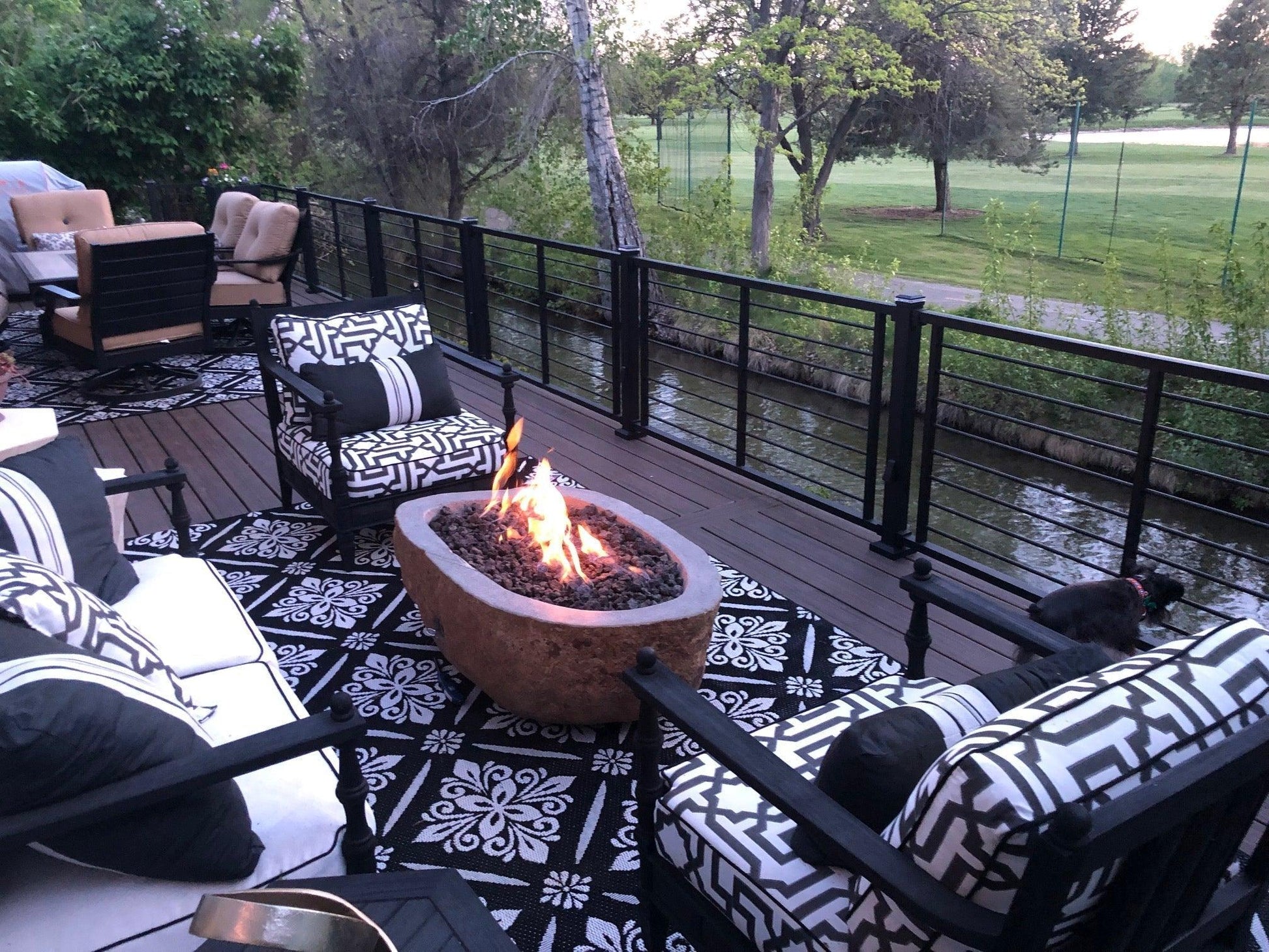 Natural Stone Gas Fire Pit, Andesite / Basalt - ANDFP02 - Impact Imports