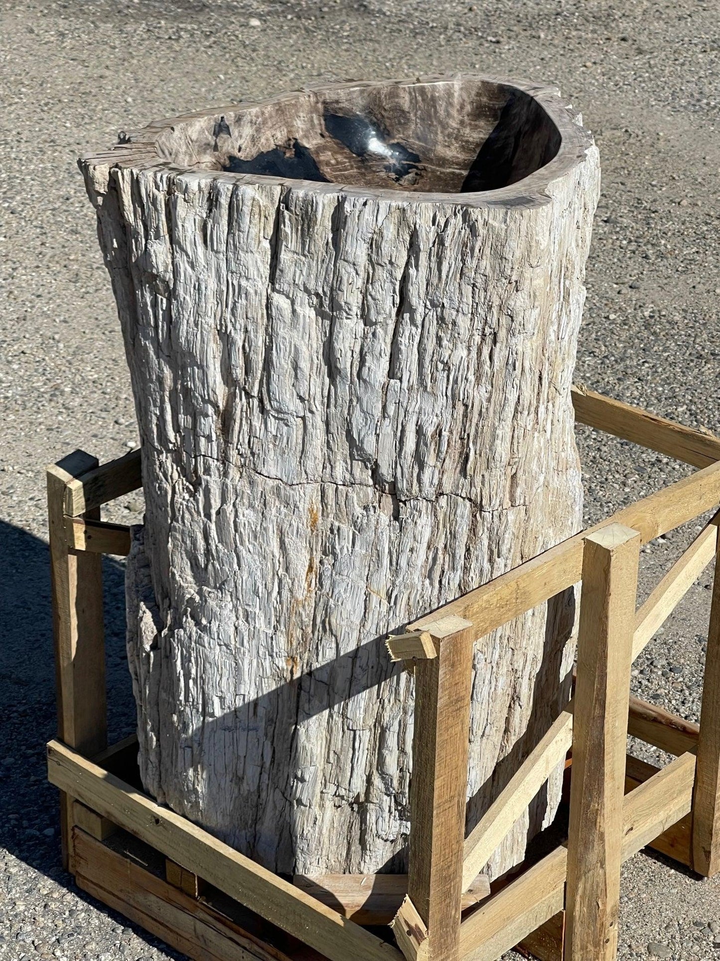 Petrified Wood Stone Pedestal Sink, PWPED01 - Impact Imports