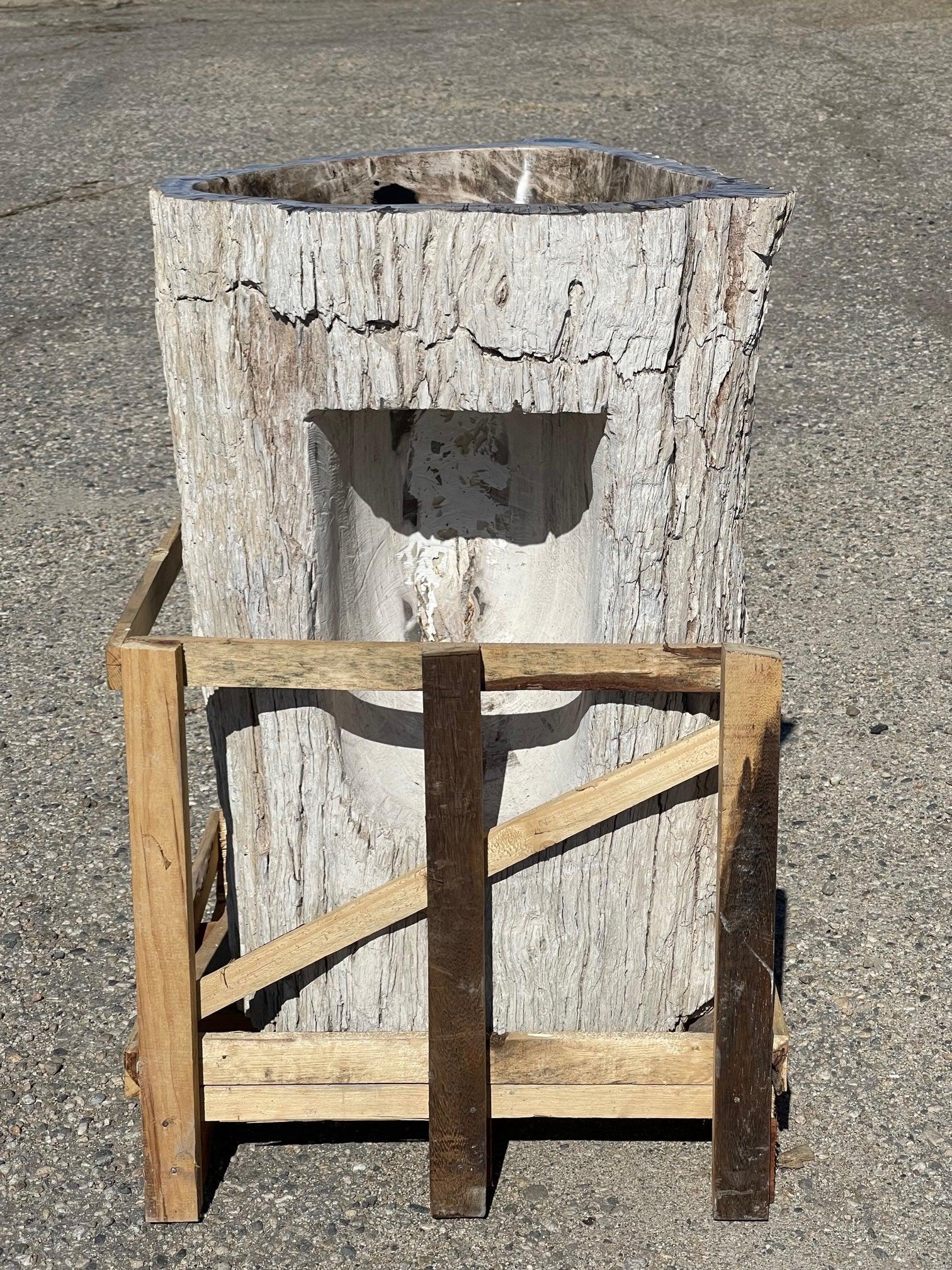 Petrified Wood Stone Pedestal Sink, PWPED01 - Impact Imports