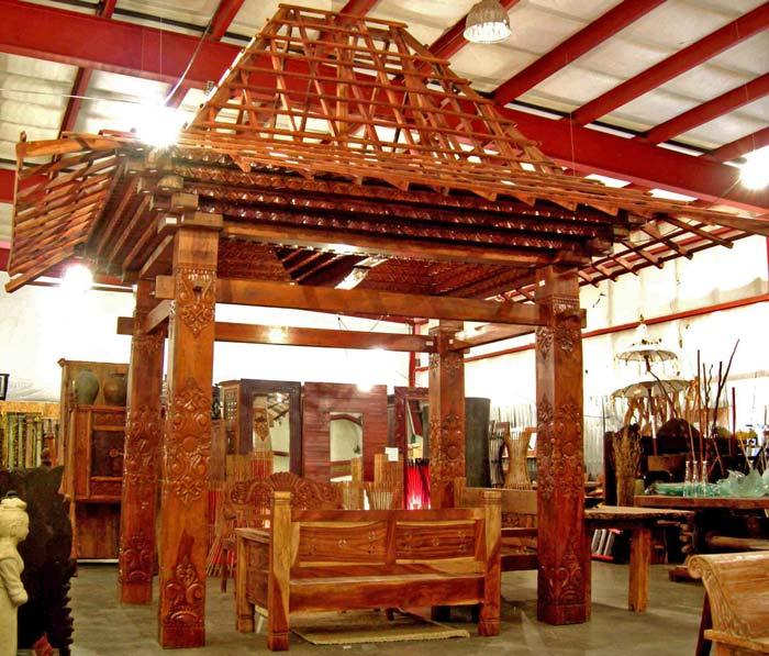 Traditional Javanese Joglo House, salvaged, teak wood - Impact Imports