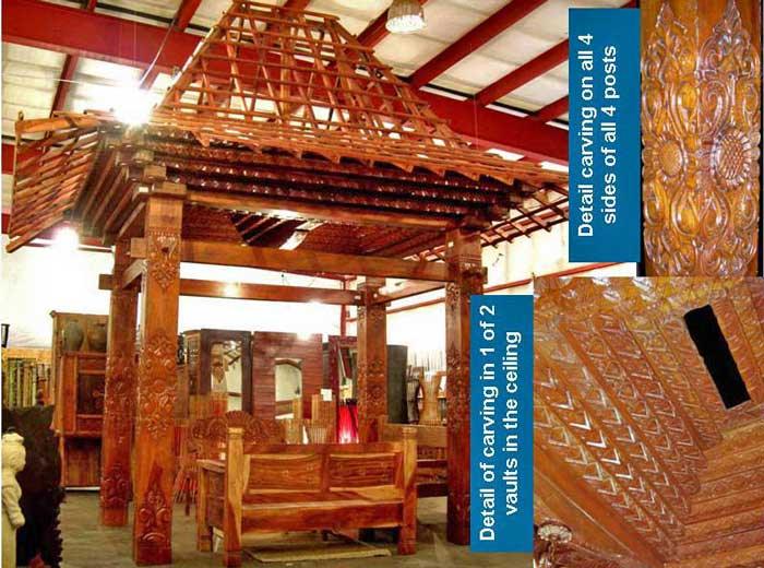 Traditional Javanese Joglo House, salvaged, teak wood - Impact Imports