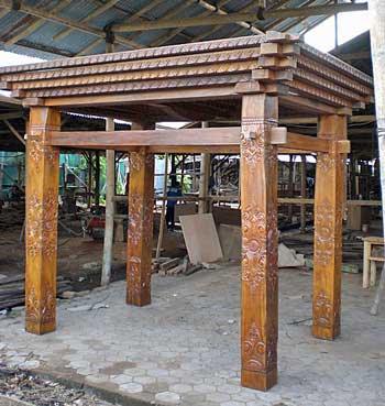 Traditional Javanese Joglo House, salvaged, teak wood - Impact Imports