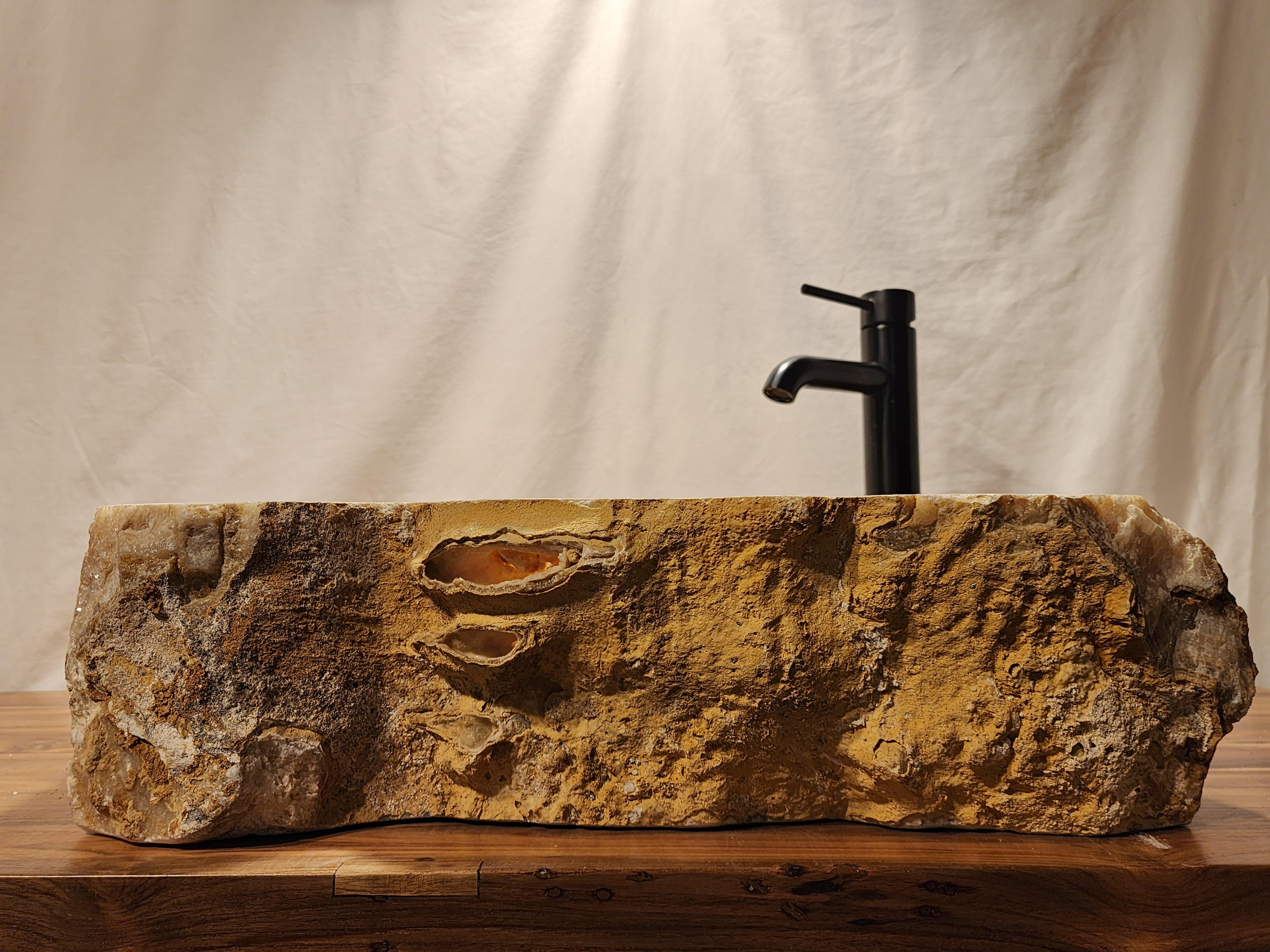 Unique Onyx Natural Stone Vessel Sink, UO2 - Impact Imports