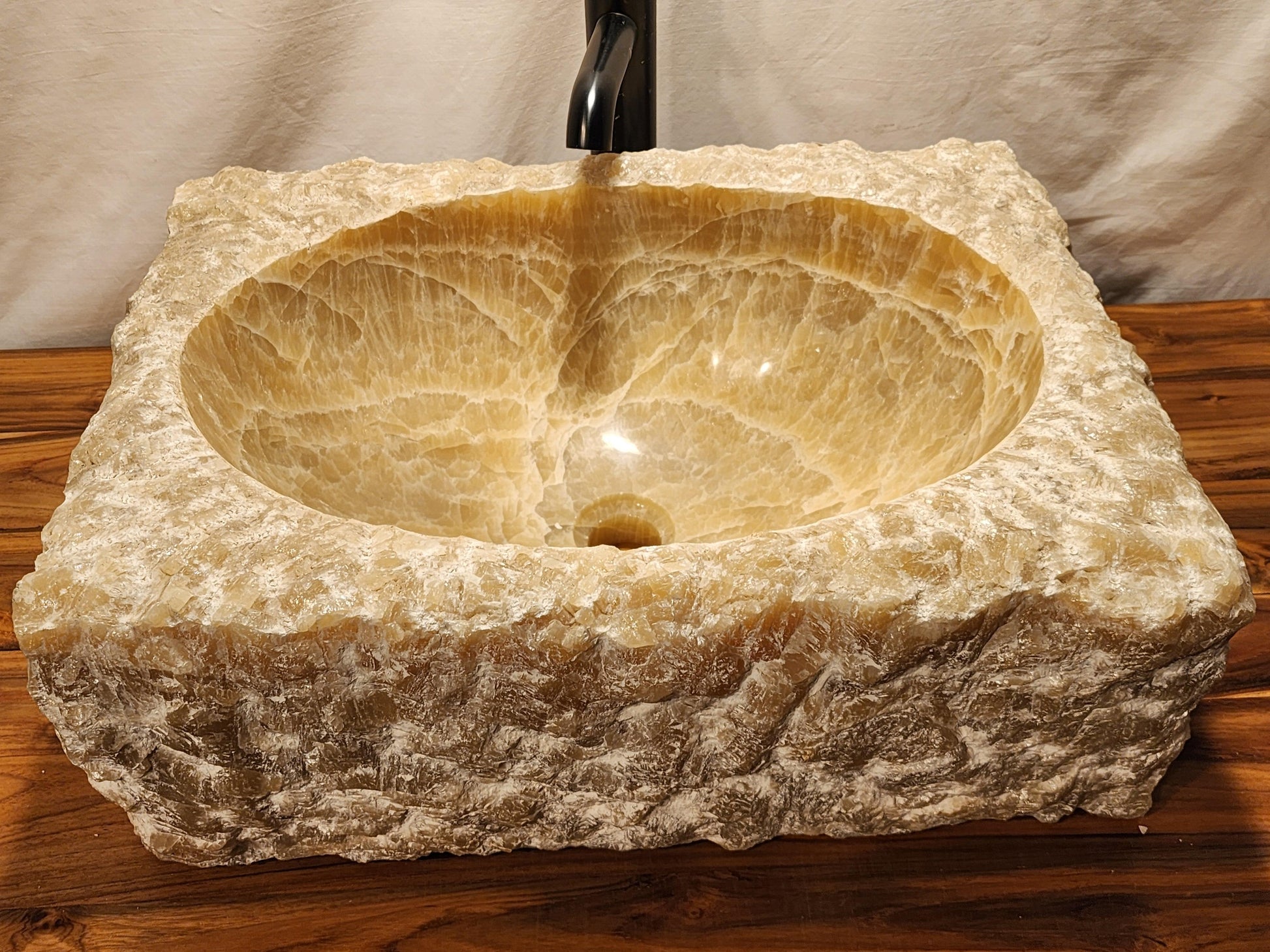 White Square Onyx Stone Vessel Sink, SQWO1 - Impact Imports