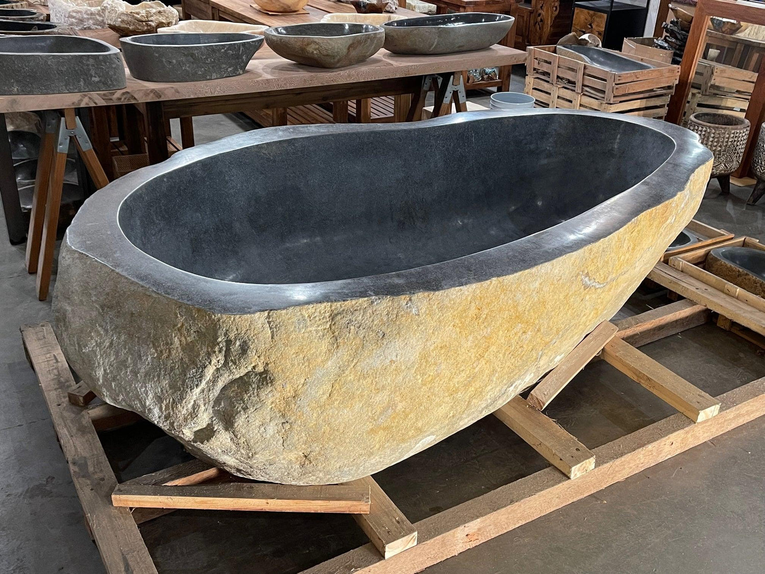 River Boulder and Natural Stone Bathtubs, Hot Tubs or Soaking Tubs - Impact Imports