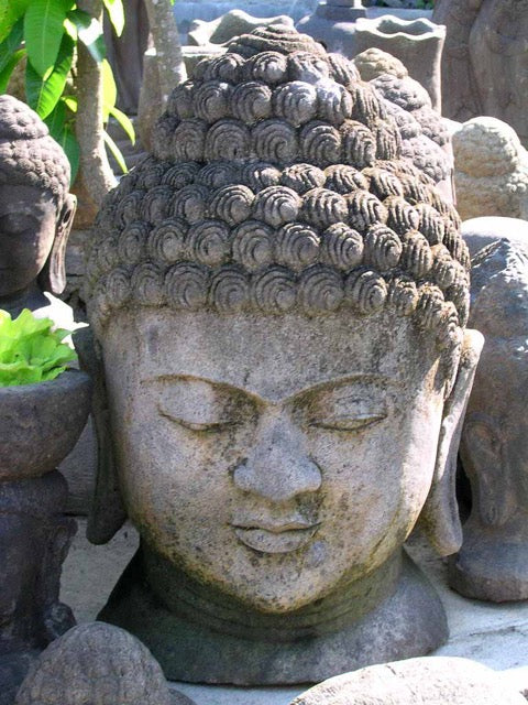 HAND CARVED GARDEN STONE FROM LAVA AND LIMESTONE INCLUDING BUDDHA, BIRD BATHS, JAPANESE LANTERNS