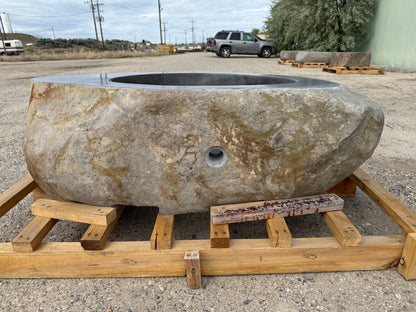 Natural Stone / Real River Boulder Gas Fire Pit RBFP16