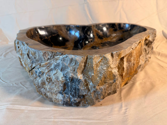 Petrified Wood Stone Vessel Sink, PW16