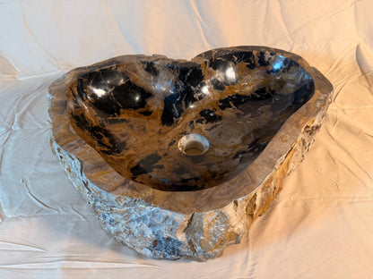 Petrified Wood Stone Vessel Sink, PW16