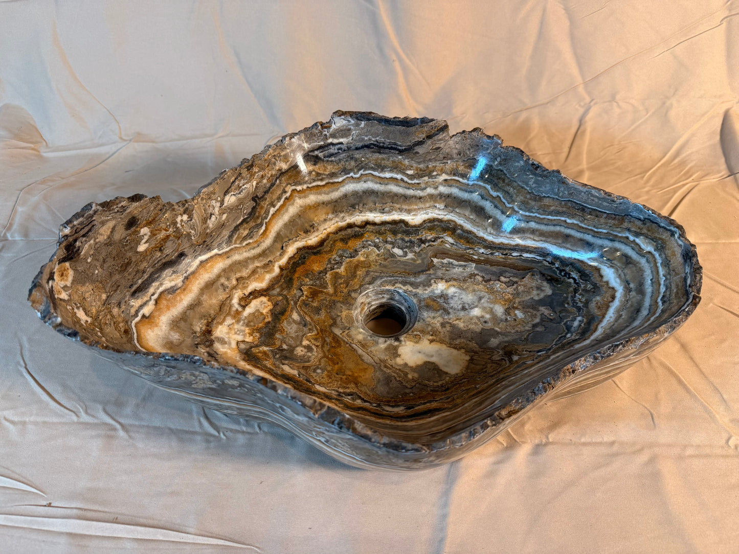 Onyx Stone Vessel Sink, Organic Shape, ON01