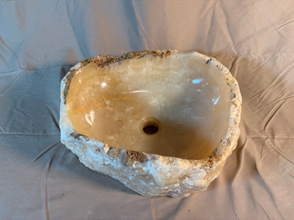 Onyx Stone Vessel Sink, Organic Shape, ON05