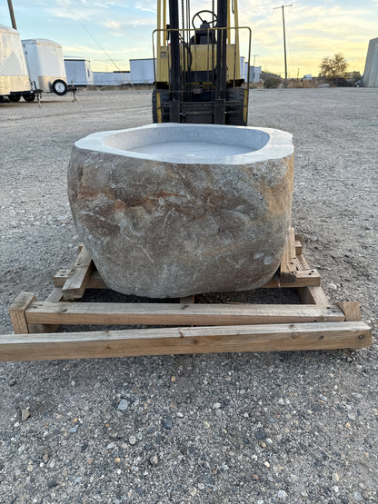 Natural Stone / Real River Boulder Gas Fire Pit RBFP28