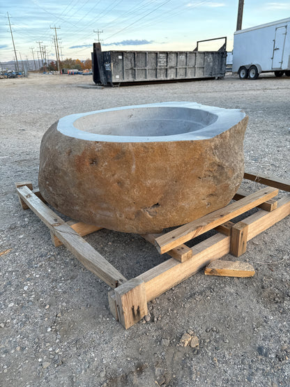 Natural Stone / Real River Boulder Gas Fire Pit RBFP29