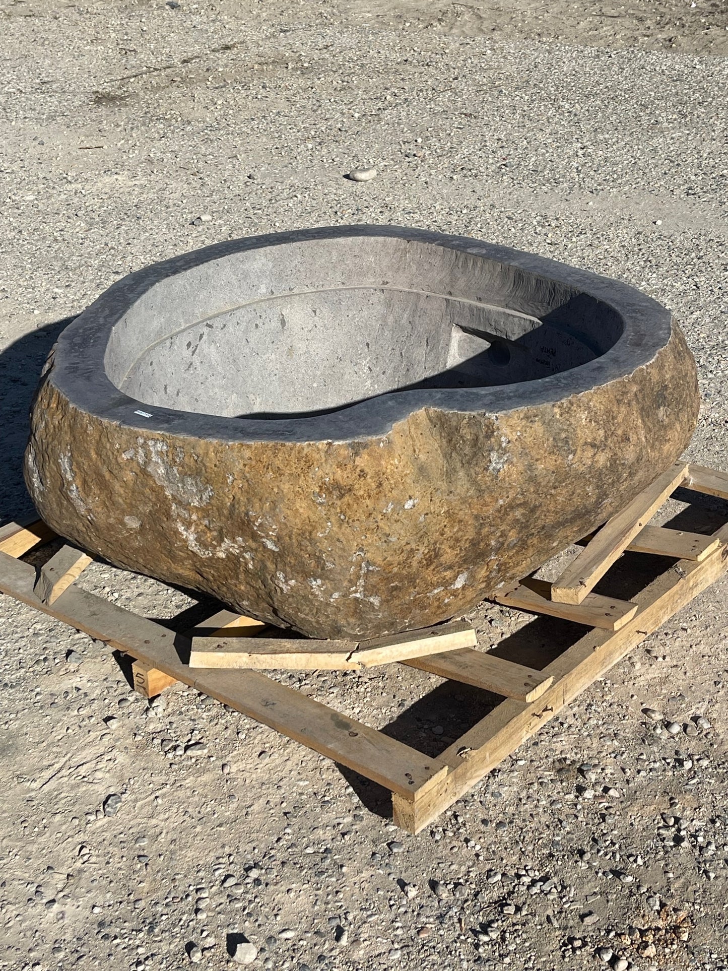 Large Real rock boulder or stone propane or natural gas burning fire pits from Impact Imports