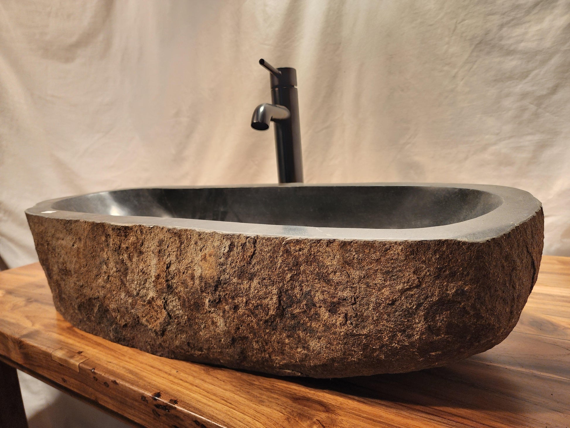 Andesite Natural Stone Vessel Sink Long, ANDL1 - Impact Imports