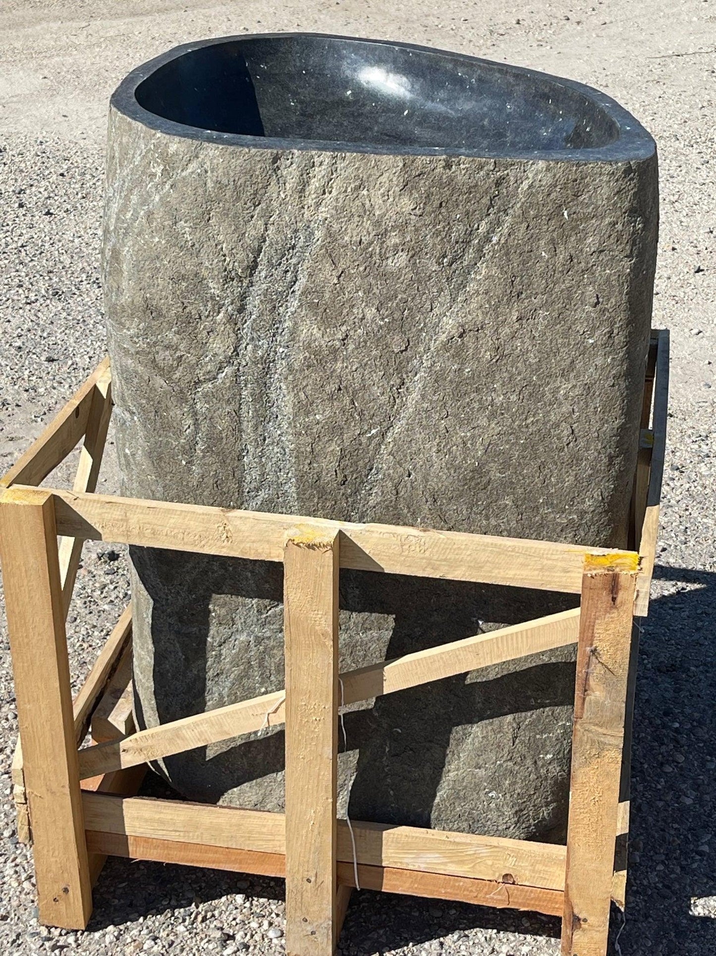 Andesite Stone Pedestal Sink, APED1 - Impact Imports