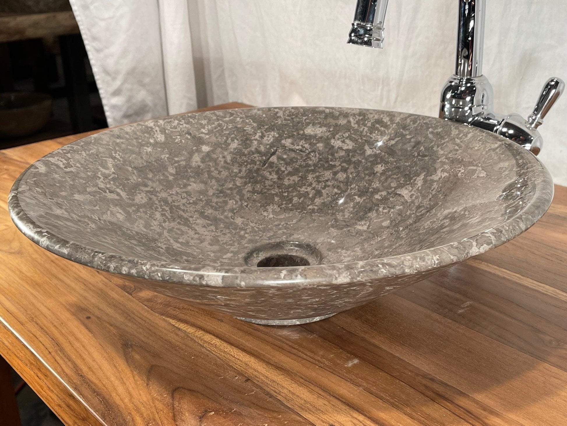 Gray Marble Vessel Sink, Tapered, FGM1 - Impact Imports