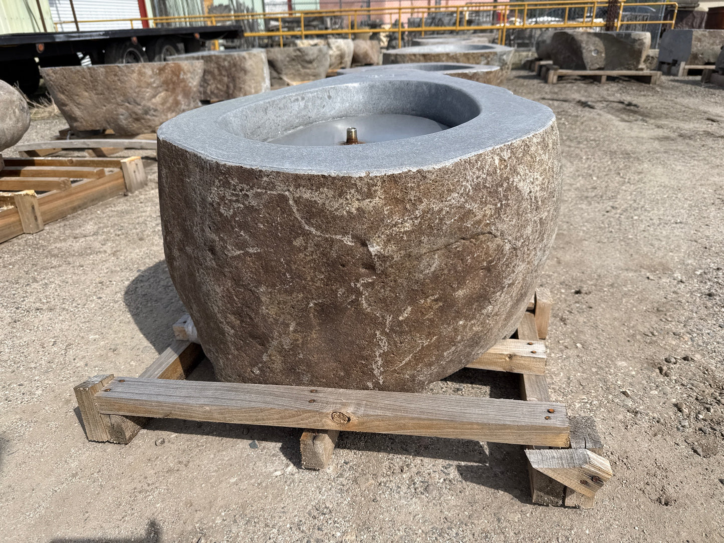 Natural Stone / Real River Boulder Gas Fire Pit RBFP13