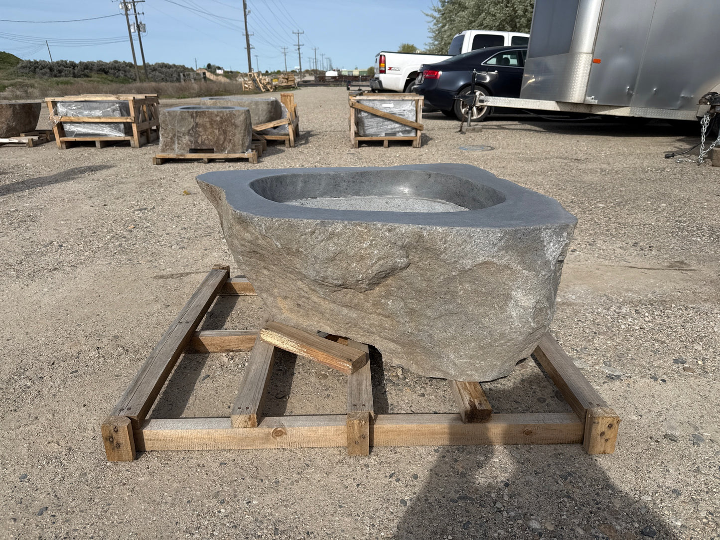 Natural Stone / Real River Boulder Gas Fire Pit RBFP02