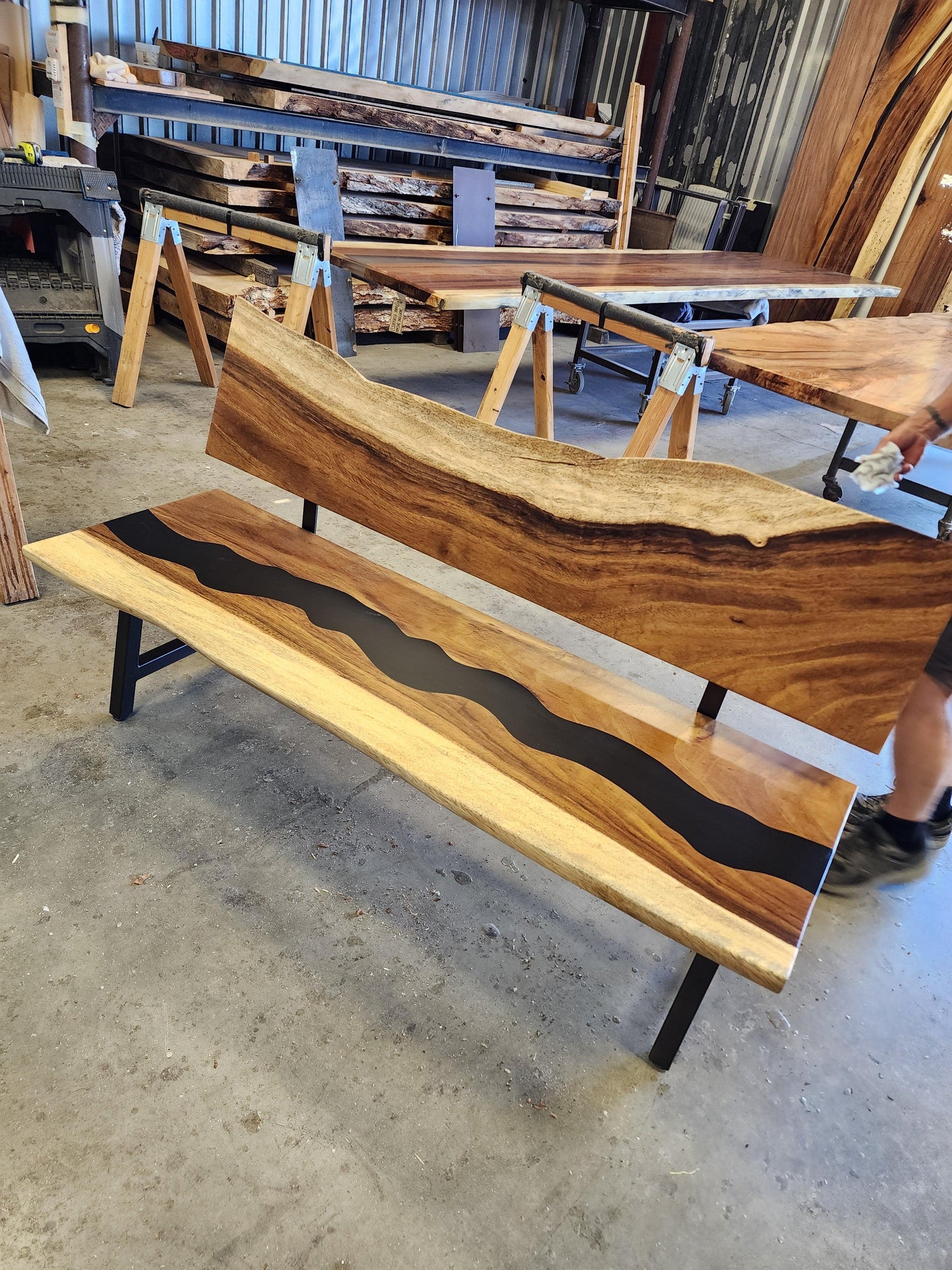 Live Edge Monkey Pod Bench - Impact Imports