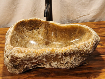 Mixed Brown Onyx Organic Stone Vessel Sink - MBOO2 - Impact Imports