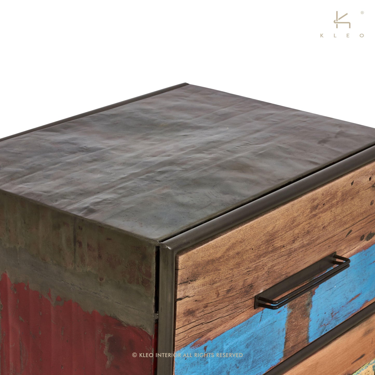 Modern Rustic Salvaged Wood Furniture Chest or Dresser, 3 Drawers - KLEO Collection - Impact Imports